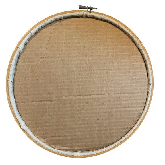 Vintage Quilted Folded Star Embroidery Hoop Wall Hanging Handmade - Picture 4 of 4